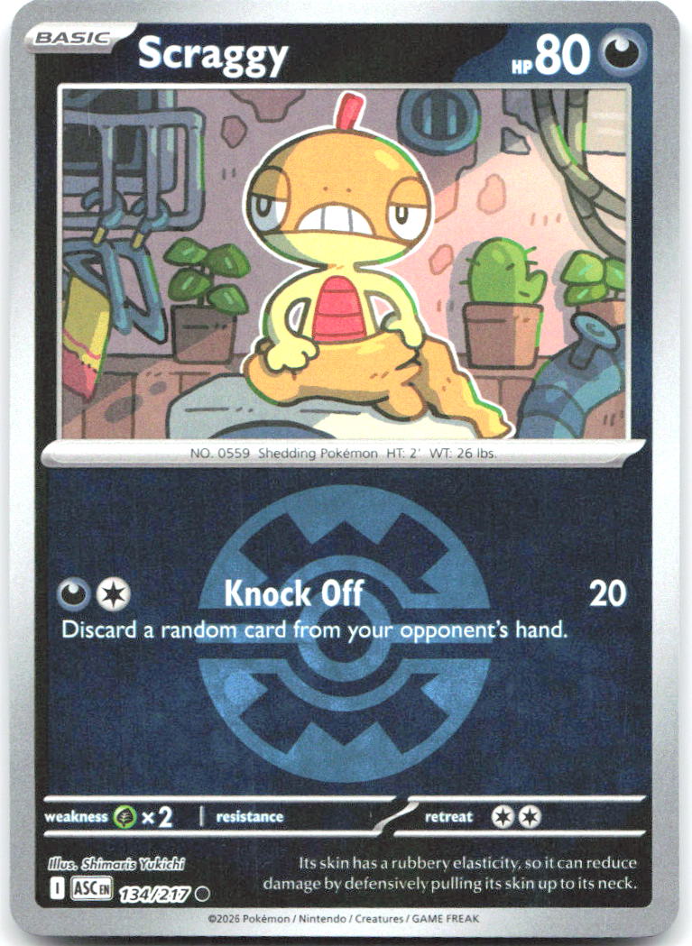 Scraggy (Quick Ball) ASC Reverse Holo NM