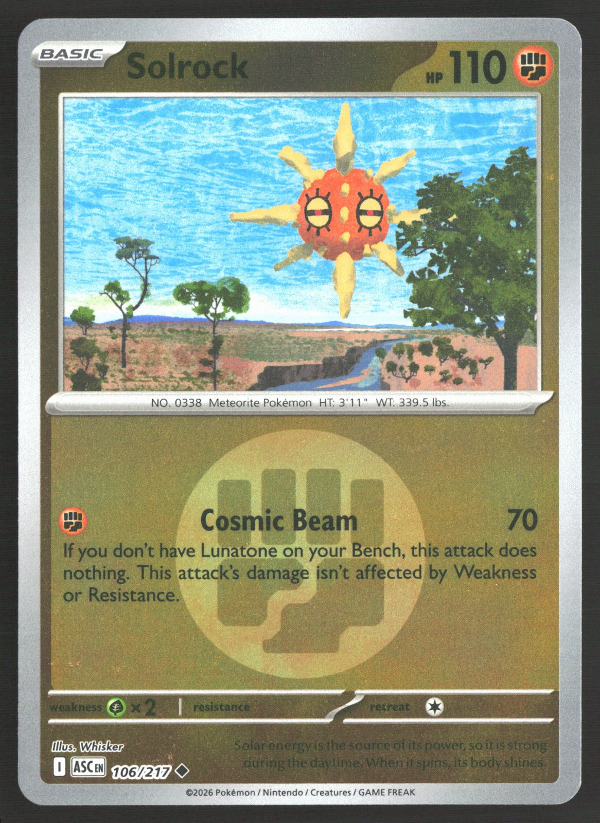 Solrock (Energy Symbol Pattern) ASC Reverse Holo NM