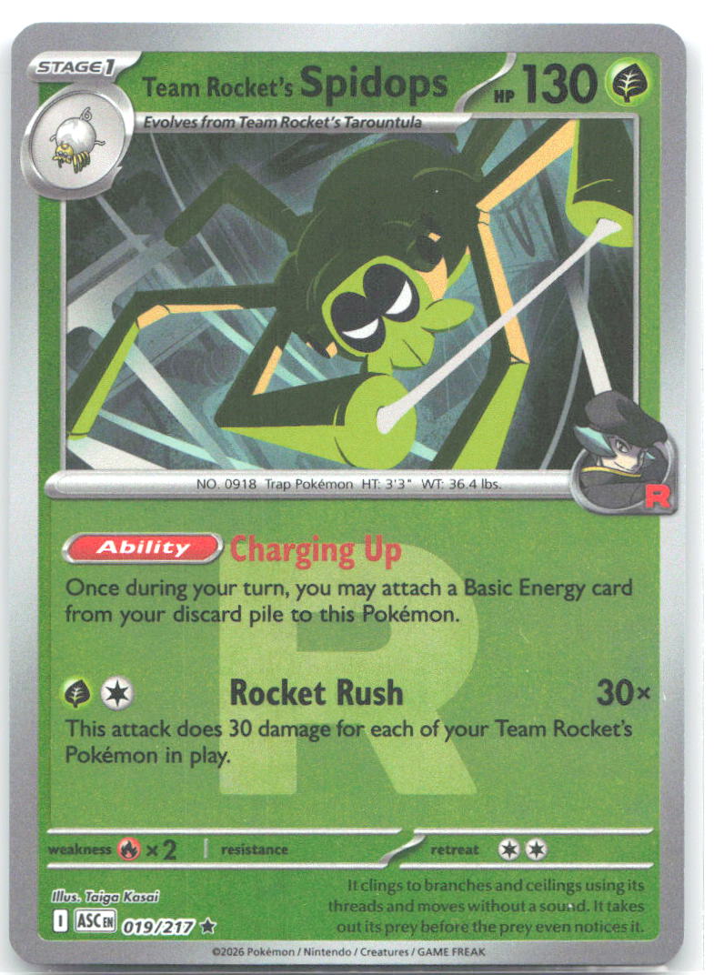 Team Rocket's Spidops (Team Rocket) ASC Reverse Holo NM