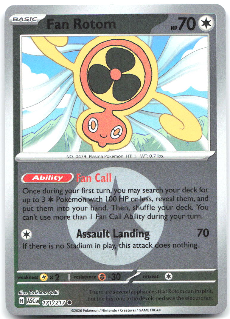 Fan Rotom (Energy Symbol Pattern) ASC Reverse Holo NM
