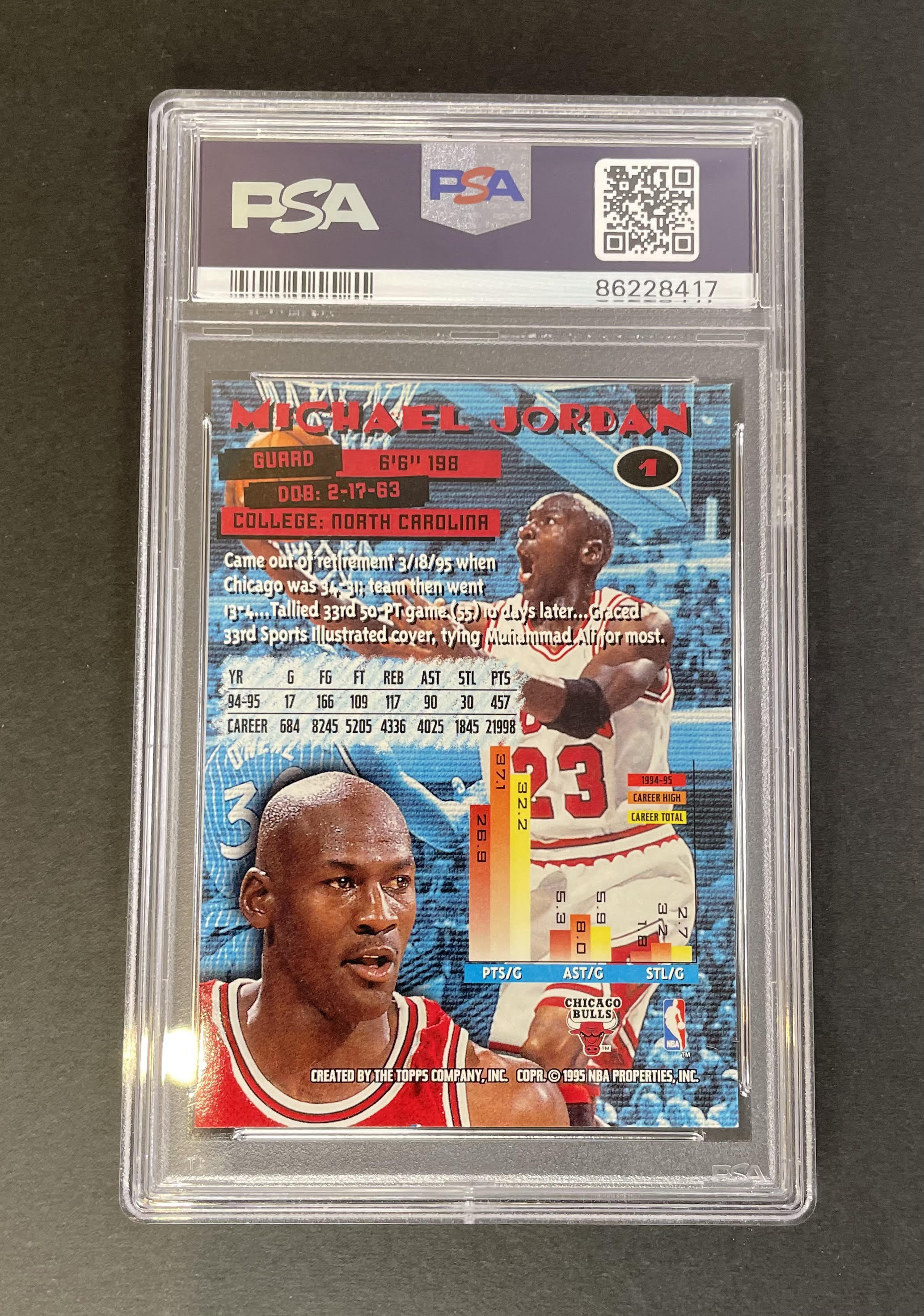 1995-96 Stadium Club Michael Jordan #1 PSA 9