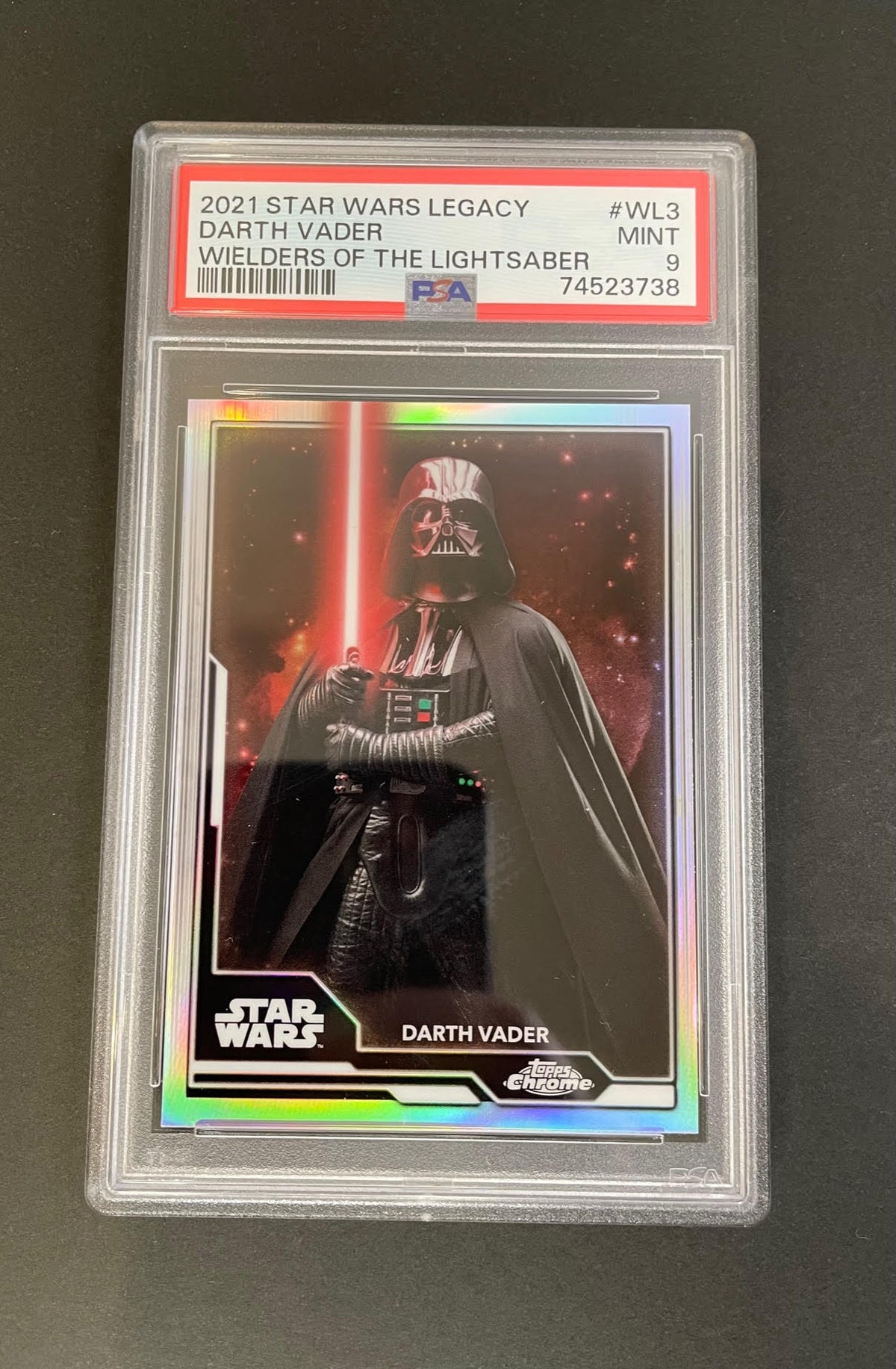 2021 Topps Chrome Star Wars Legacy Wielders of Lightsaber Darth Vader #WL3 PSA 9