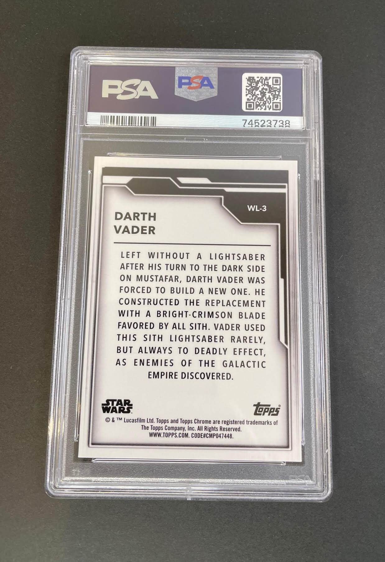 2021 Topps Chrome Star Wars Legacy Wielders of Lightsaber Darth Vader #WL3 PSA 9