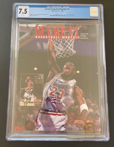 Michael Jordan Beckett Basketball Magazine #31 CGC 7.5