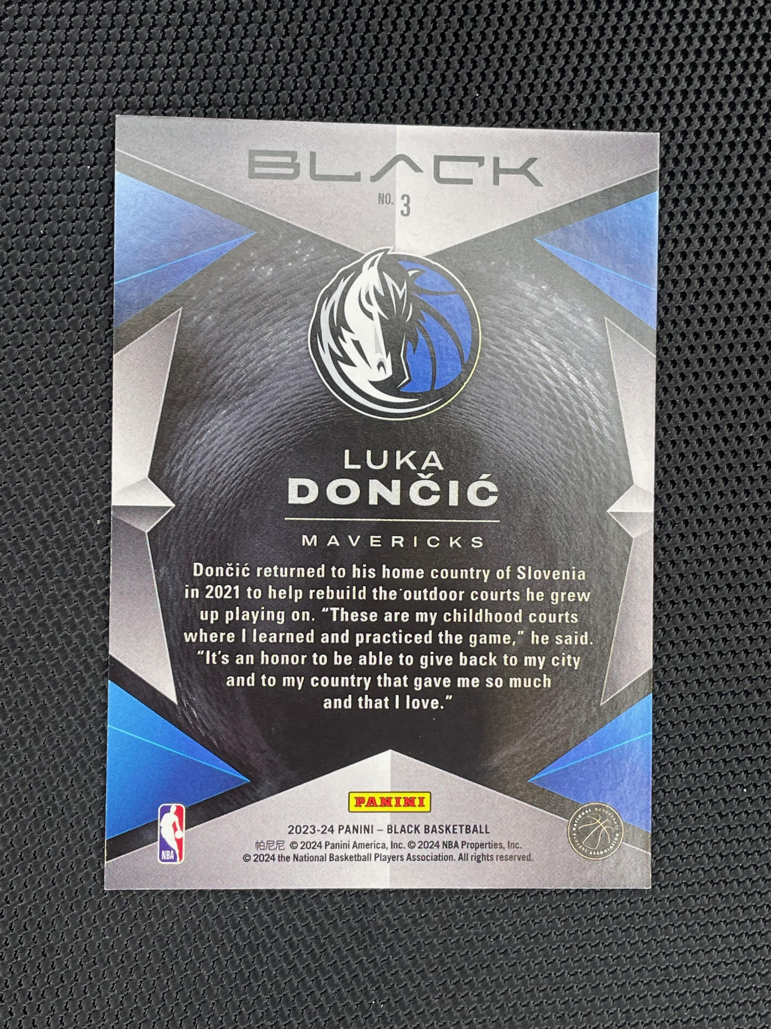 2023-24 Panini Black Luka Doncic Vanta SSP #3
