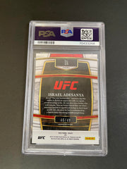 2022 Panini Select Israel Adesanya Blue Disco /49 #25 PSA 10
