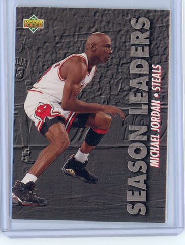 1993-1994 Upper Deck Basketball Michael Jordan Season Leaders Steals Card #171