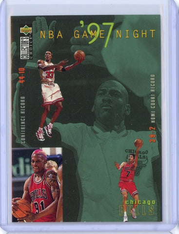 1997-1998 Upper Deck Collectors Choice Basketball Bulls NBA Game Night Rodman Pippen Card #159
