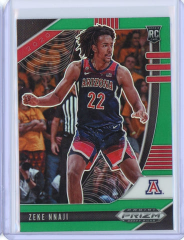 2020-2021 Panini Prizm Draft Picks Basketball Zeke Nnaji Green RC Card #74