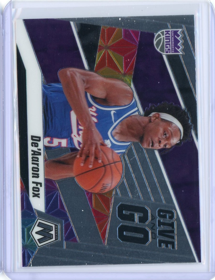 2019-2020 Panini Mosaic Basketball De'Aaron Fox Give and Go Card #3