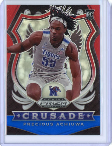 2020-2021 Panini Prizm Draft Picks Basketball Precious Achiuwa Cursade Red White Blue Prizm RC Card #88