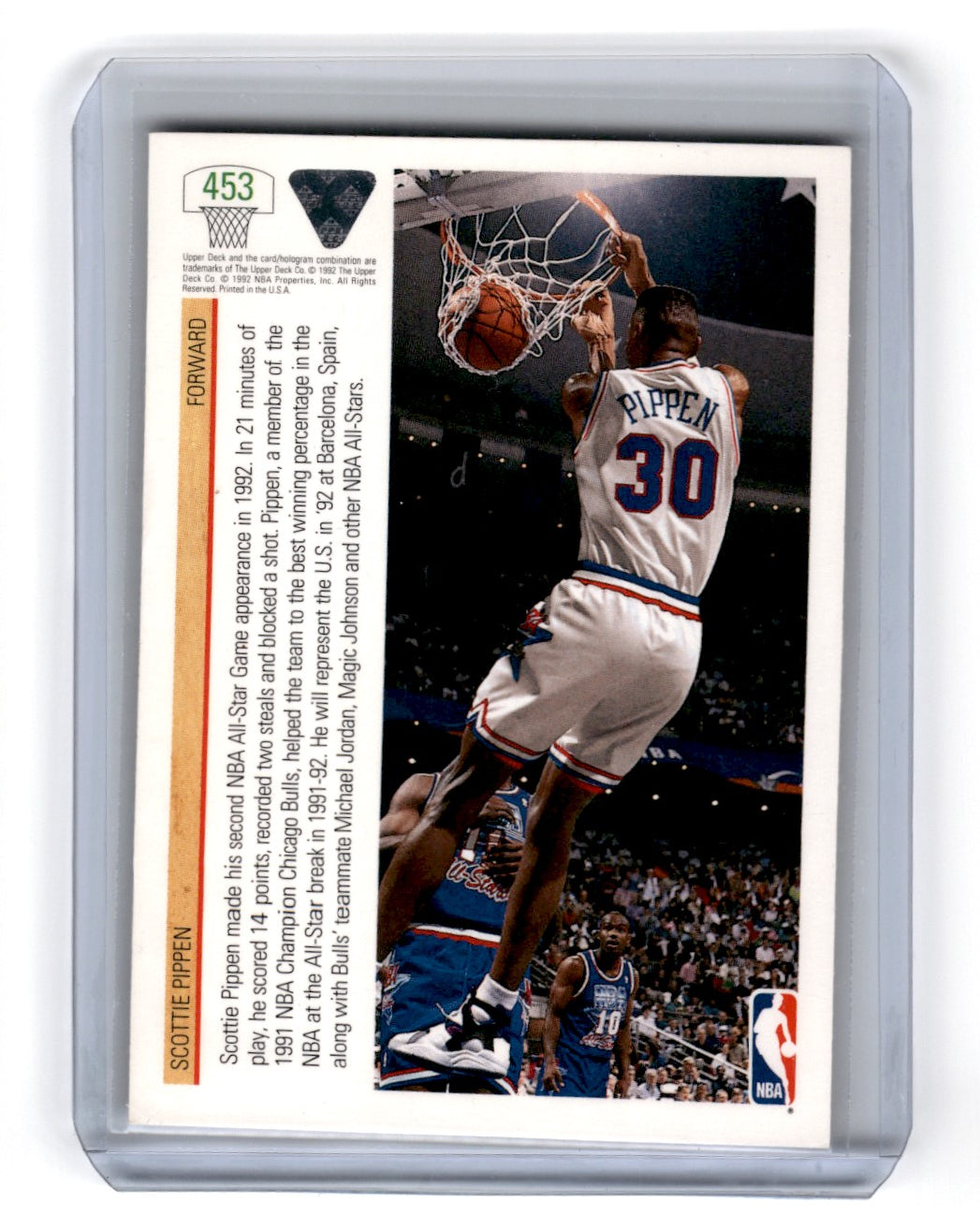 1991 Upper Deck Scottie Pippen Card 453