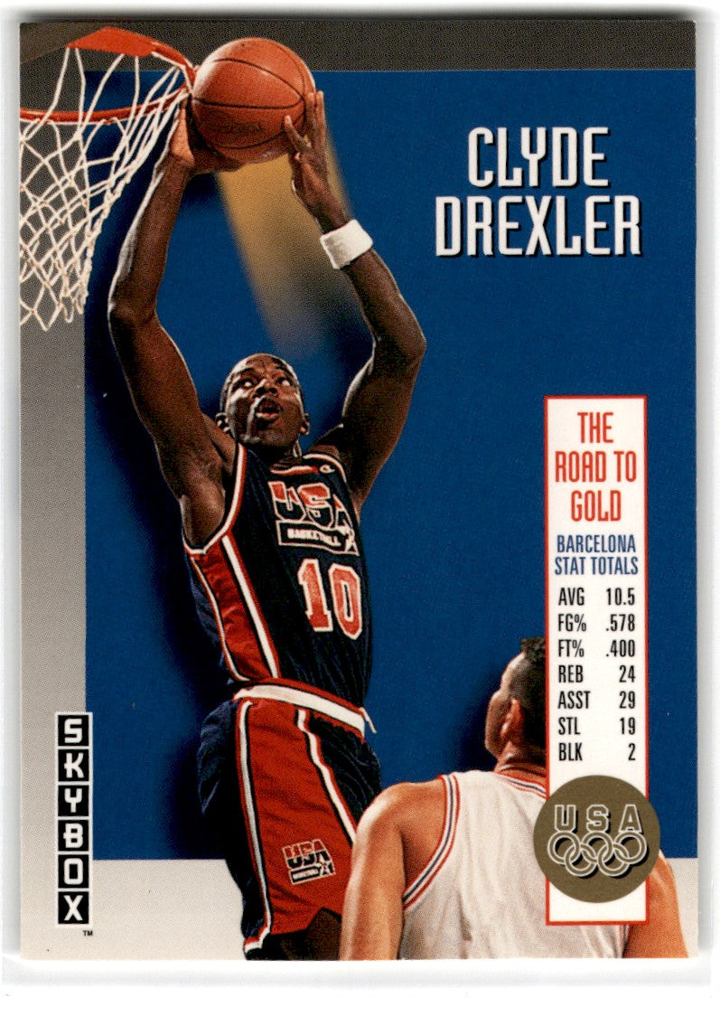 1992 SkyBox Olympic Team Clyde Drexler Card USA1 Default Title