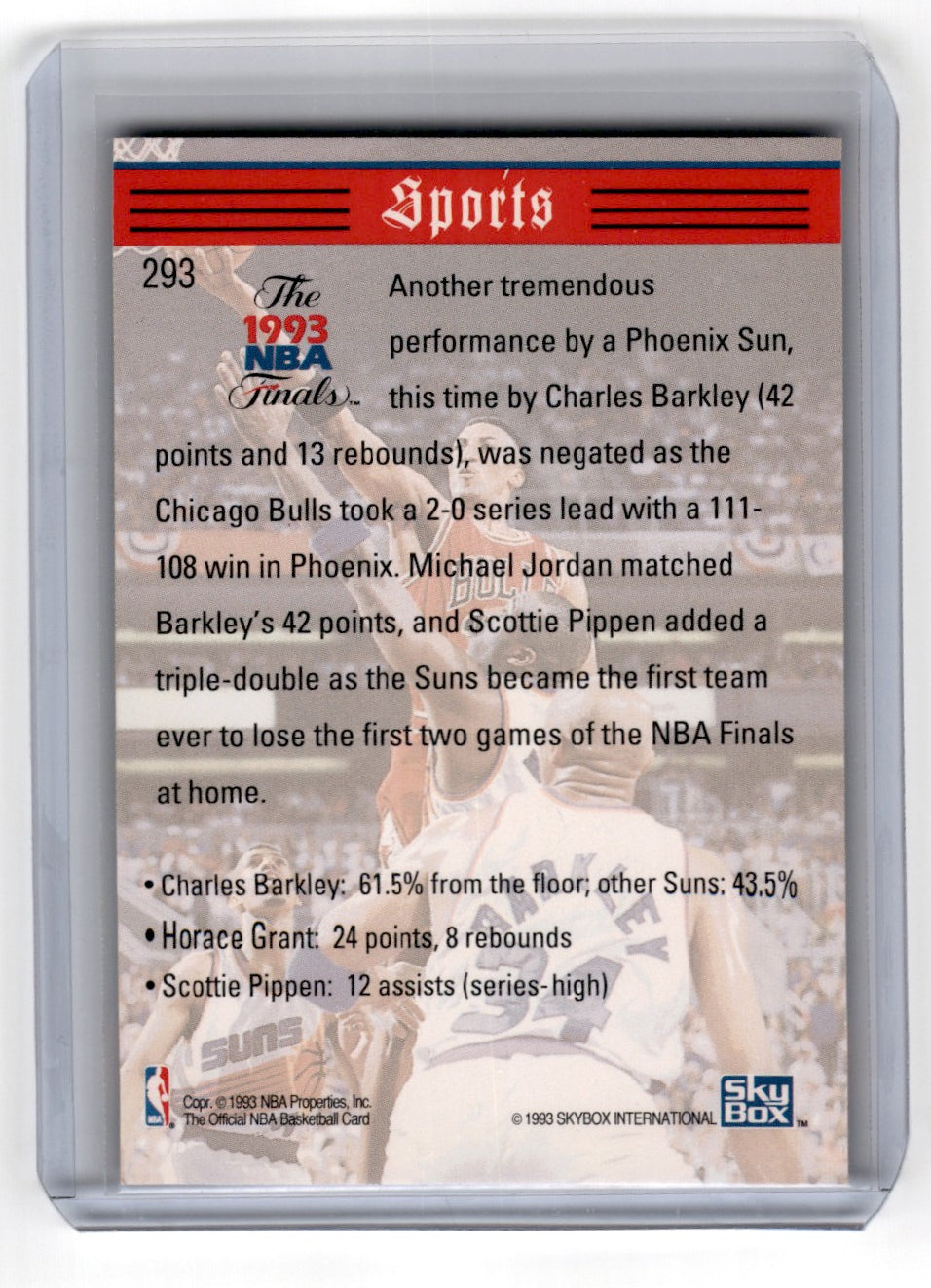 1993 Hoops Scottie Pippen Tribune Card 293