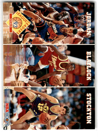 1993 Hoops Michael Jordan/Mookie Blaylock/John Stockton Card 289
