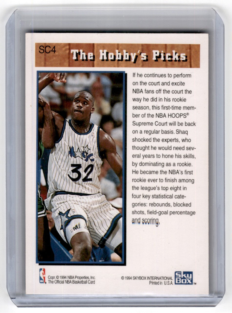 1993 NBA Hoops Supreme Court Shaquille O'Neal Card SC4