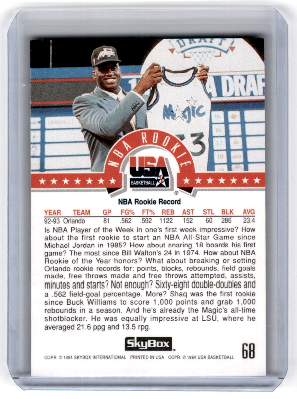 1993 SkyBox USA Shaquille Oneal Card 68