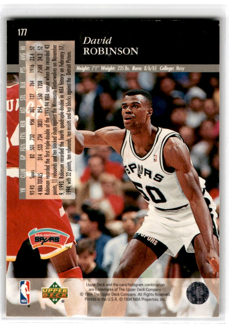 1993 Upper Deck Special Edition David Robinson Card 177