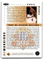 1994 Collector's Choice Silver Signatures Chris Webber Golden State Warriors Card 174