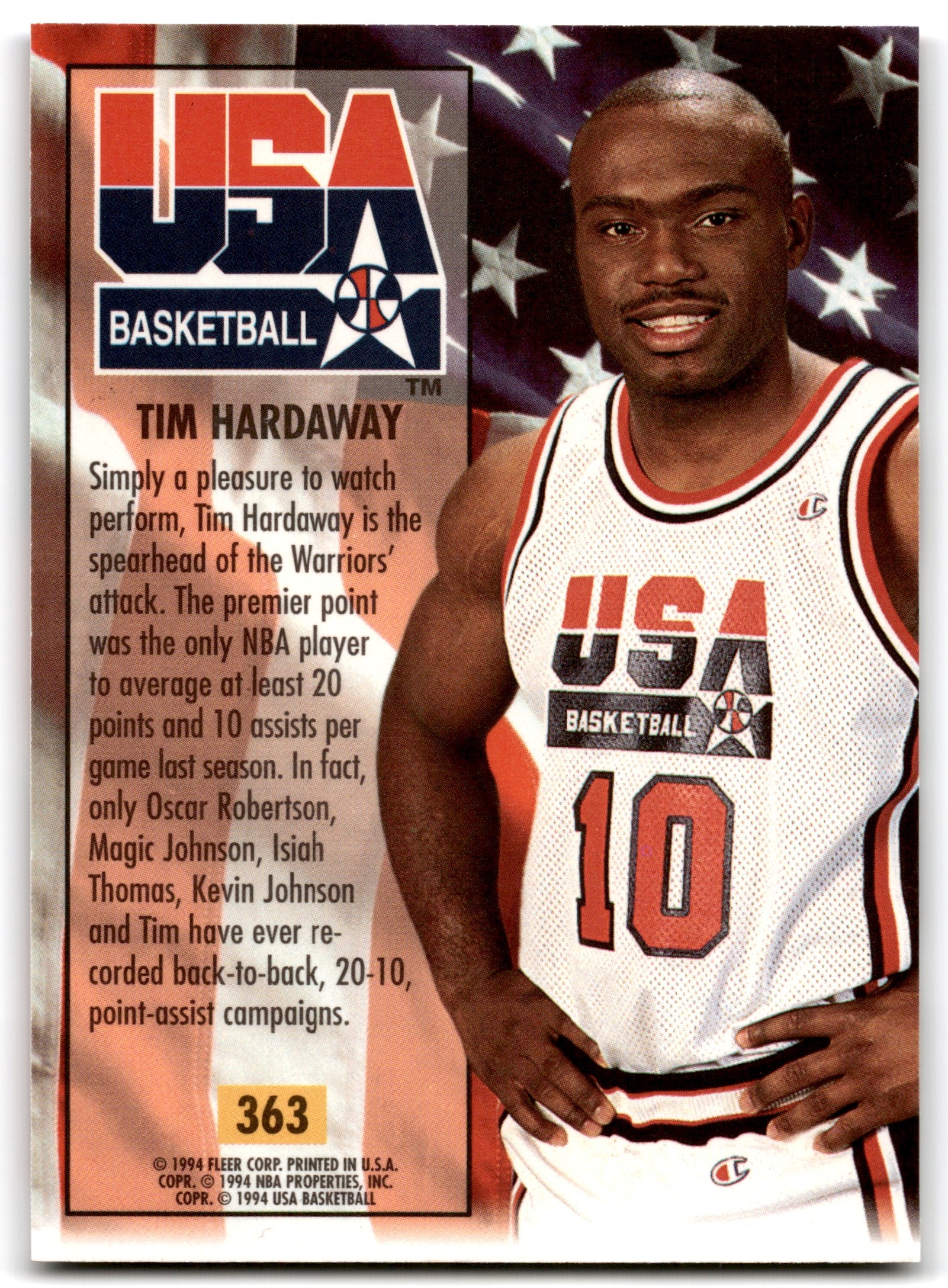 1994 Fleer Ultra Tim Hardaway Golden State Warriors Card#72