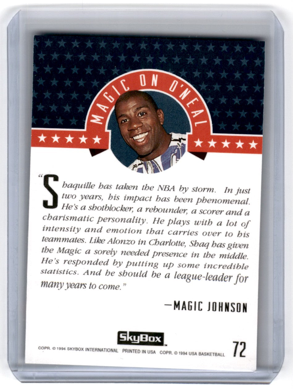 1994 SkyBox USA Gold Shaquille O'Neal Card 72