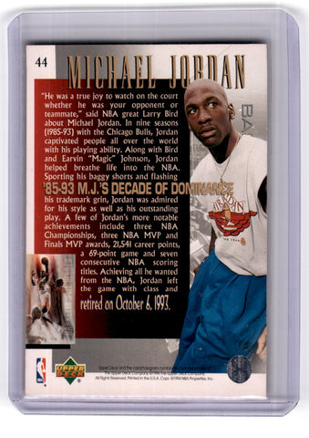 1994 Upper Deck Decade of Dominance Michael Jordan Card 44