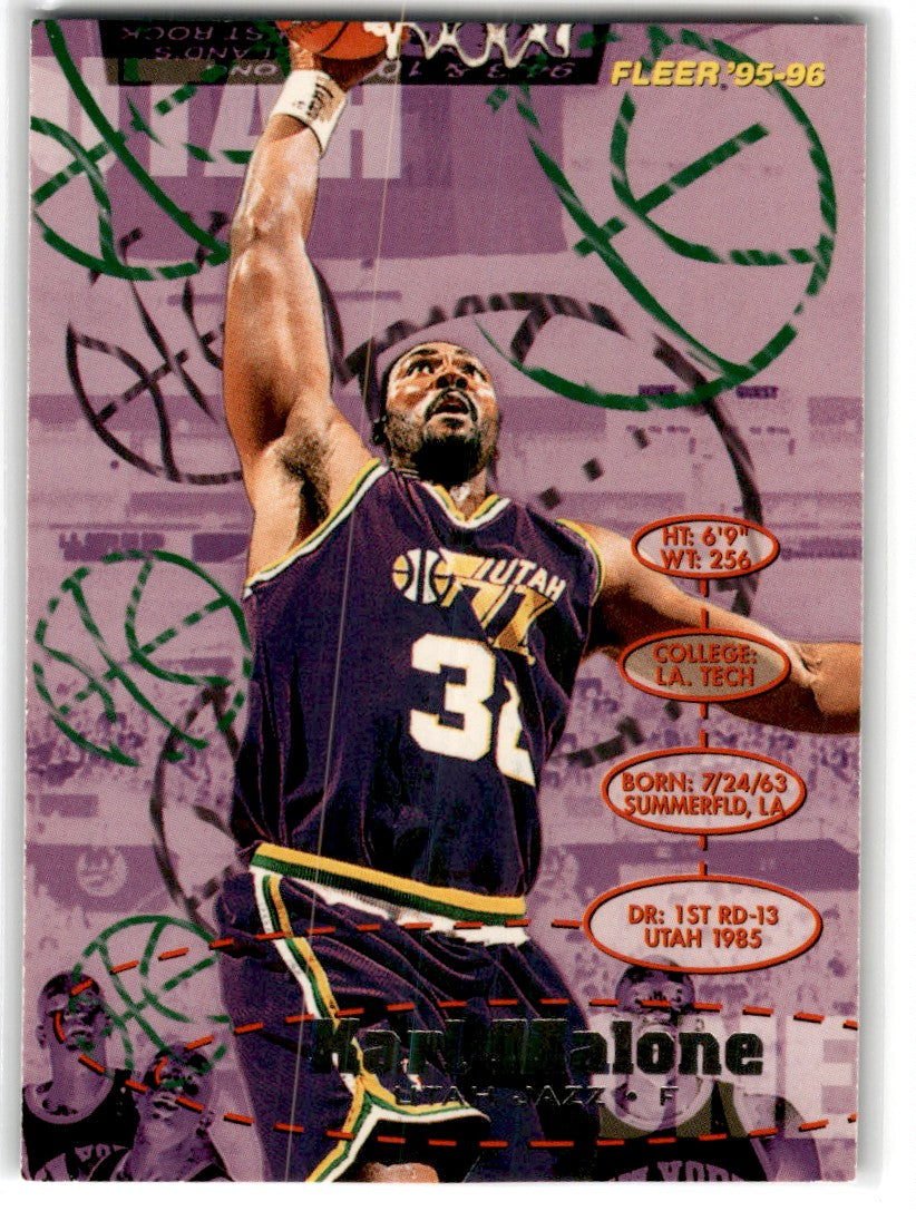 1995 Fleer European Karl Malone Card 188 Default Title