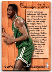 1995 Fleer Flair Hardwood Leader Dominique Wilkins Boston Celtics 2