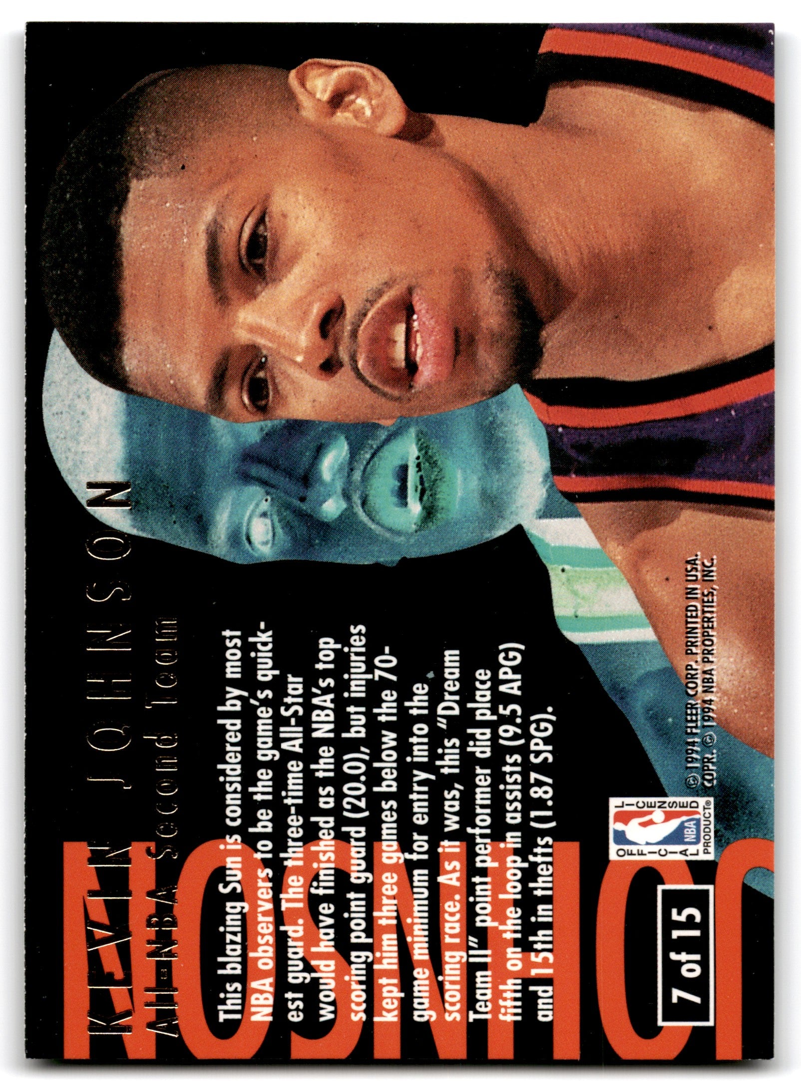 1995 Fleer Ultra Kevin Johnson Phoenix Suns 7