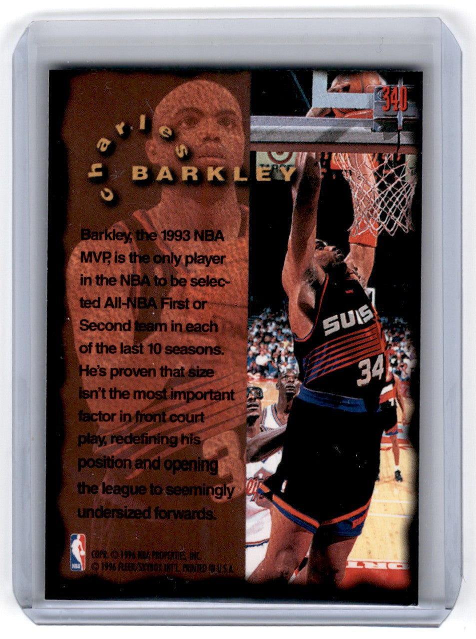 1995 Fleer Charles Barkley Firm Foundation Card 340
