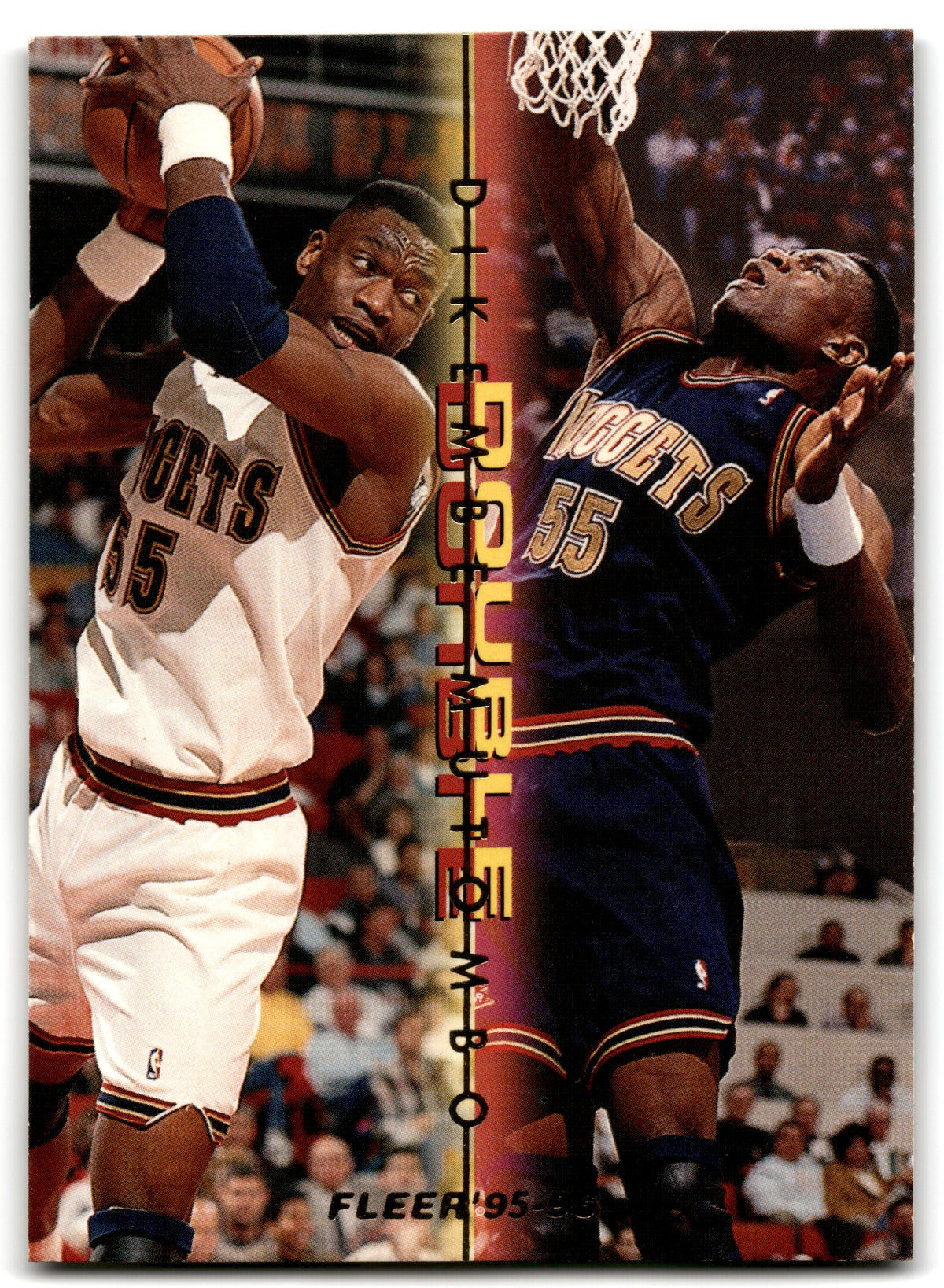 1995 Fleer Dikembe Mutombo Double Double Denver Nuggets Card 3 of 12
