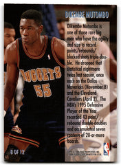 1995 Fleer Dikembe Mutombo Double Double Denver Nuggets Card 3 of 12