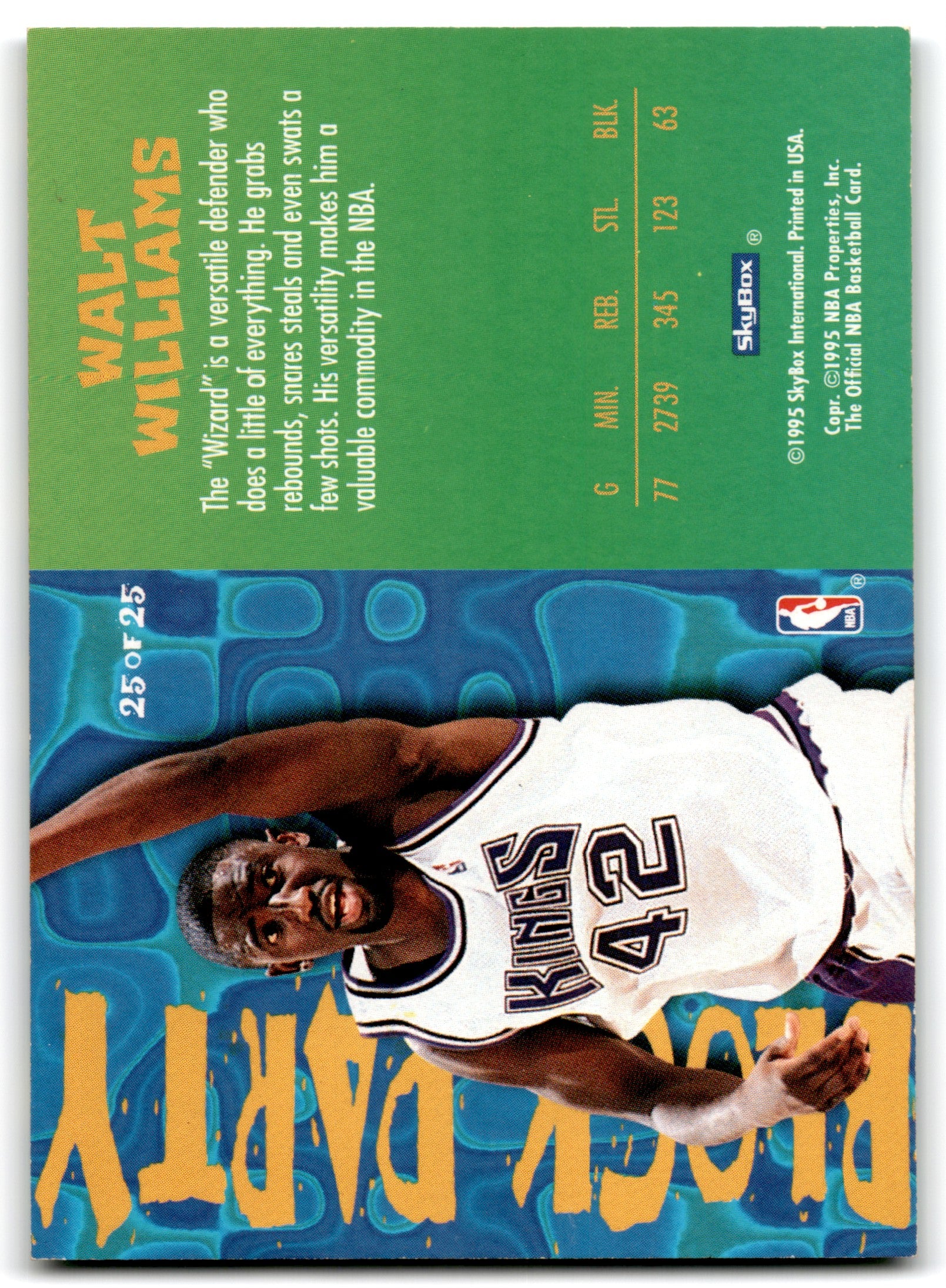 1995 Hoops Block Party Walt Williams Sacramento Kings 25