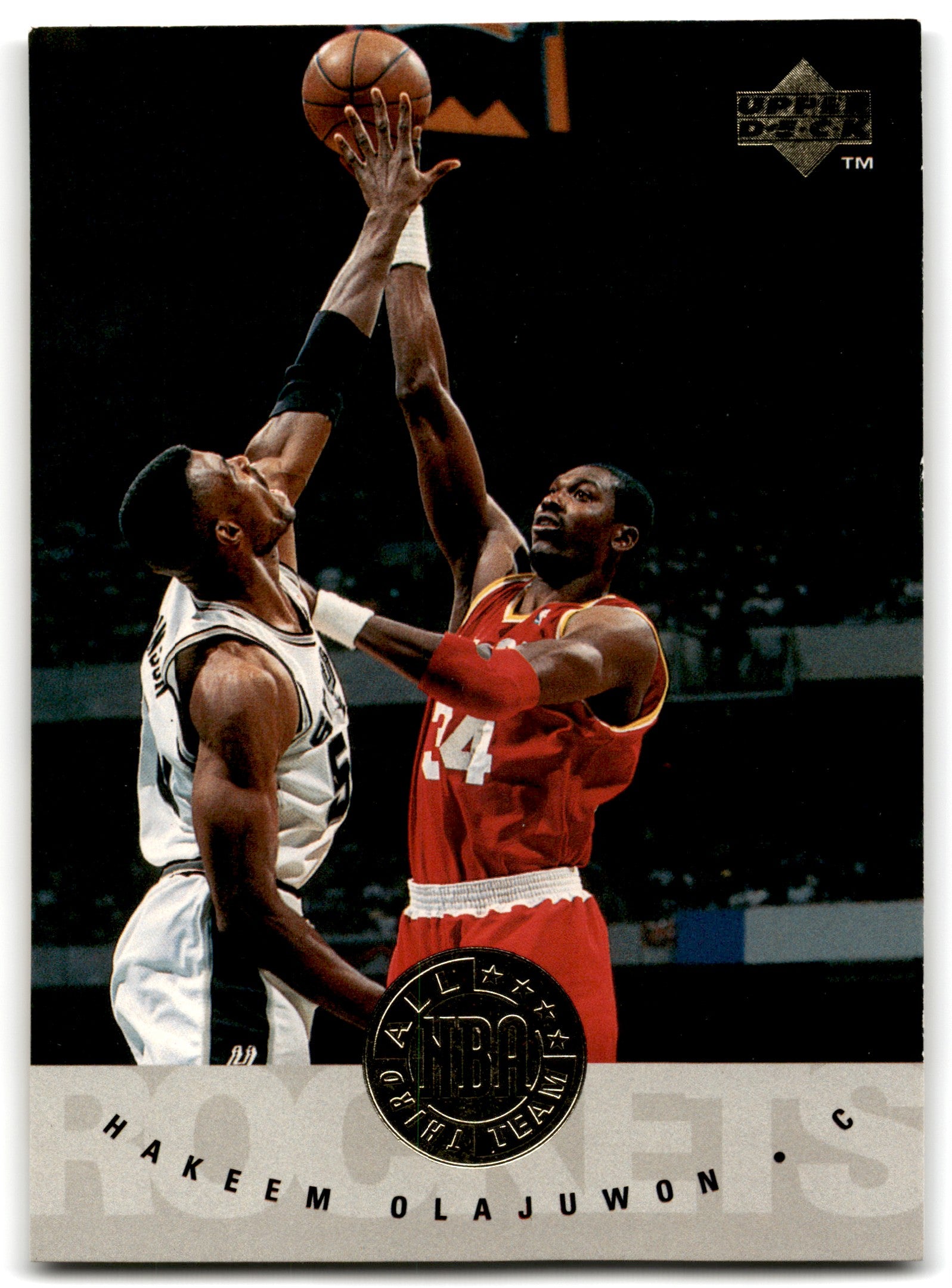 1995 Upper Deck Electric Court Hakeem Olajuwon Houston Rockets Card 178