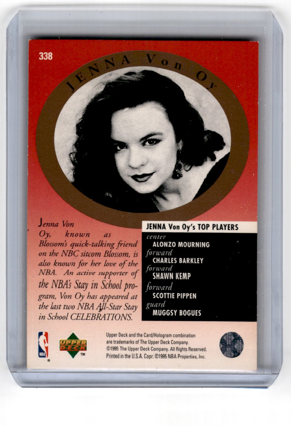 1995 Upper Deck Scottie Pippen/Jenna Von Oy Card 338