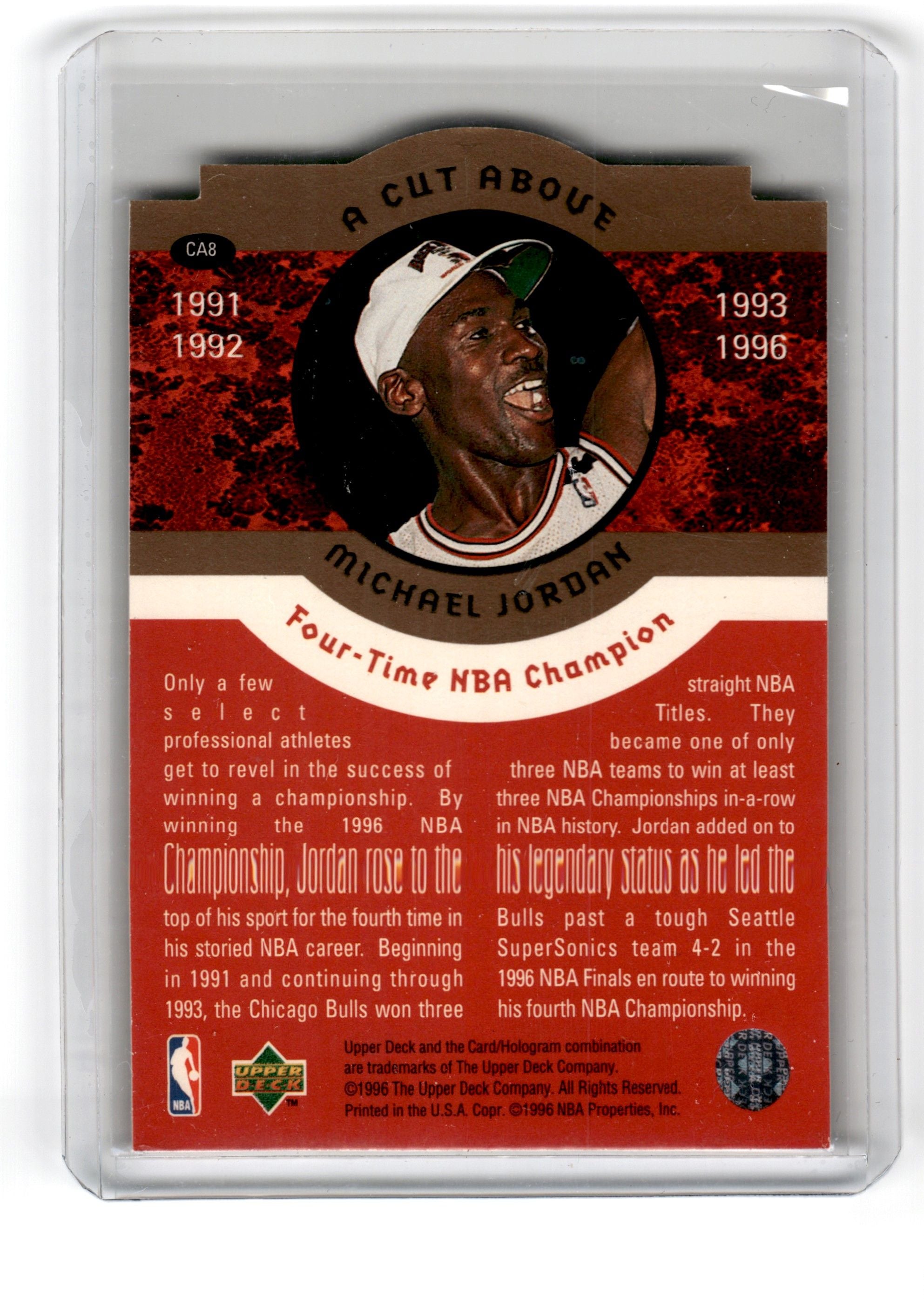 1996-97 Upper Deck Michael Jordan A Cut Above Card CA8