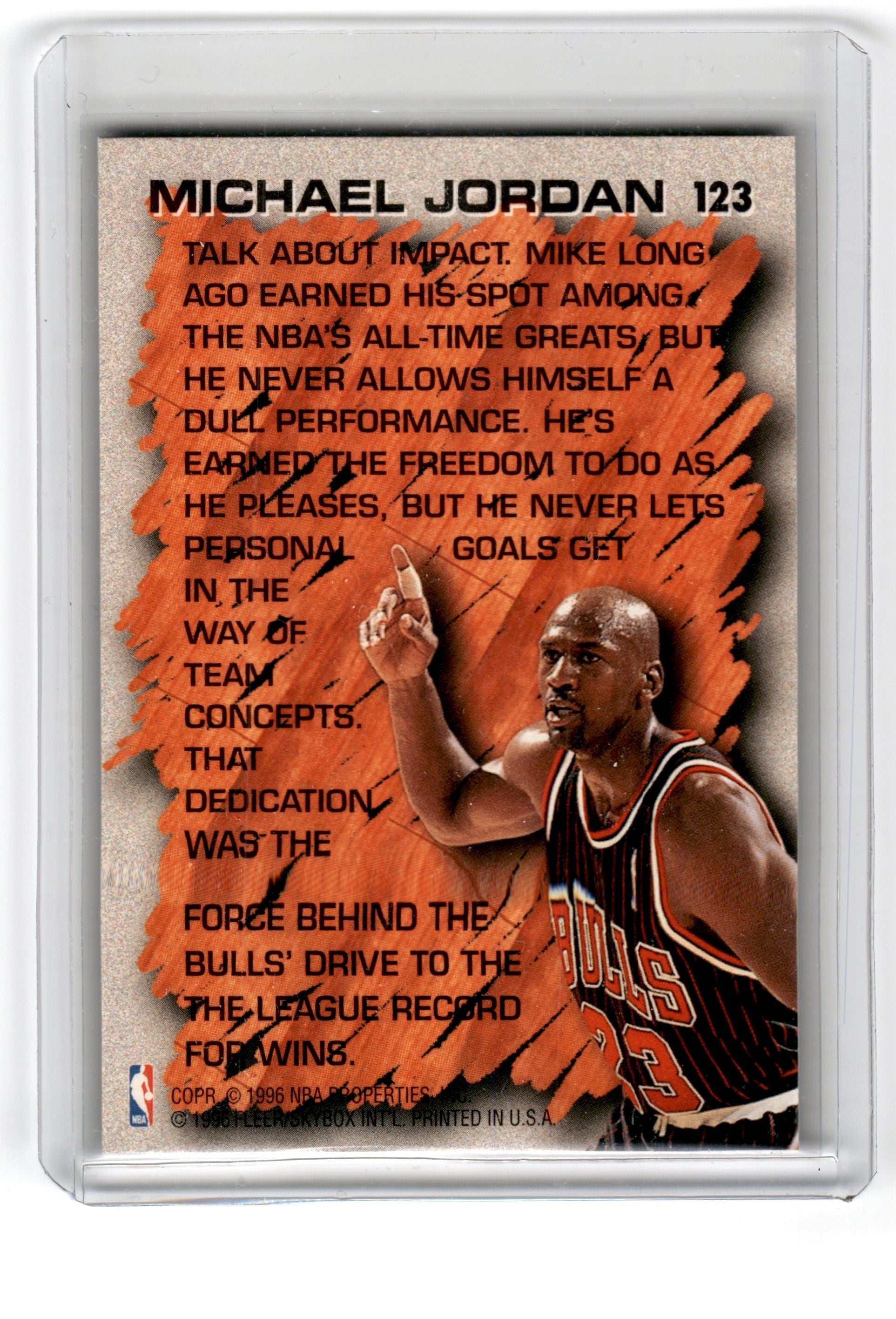 1996 Fleer Michael Jordan Card 123