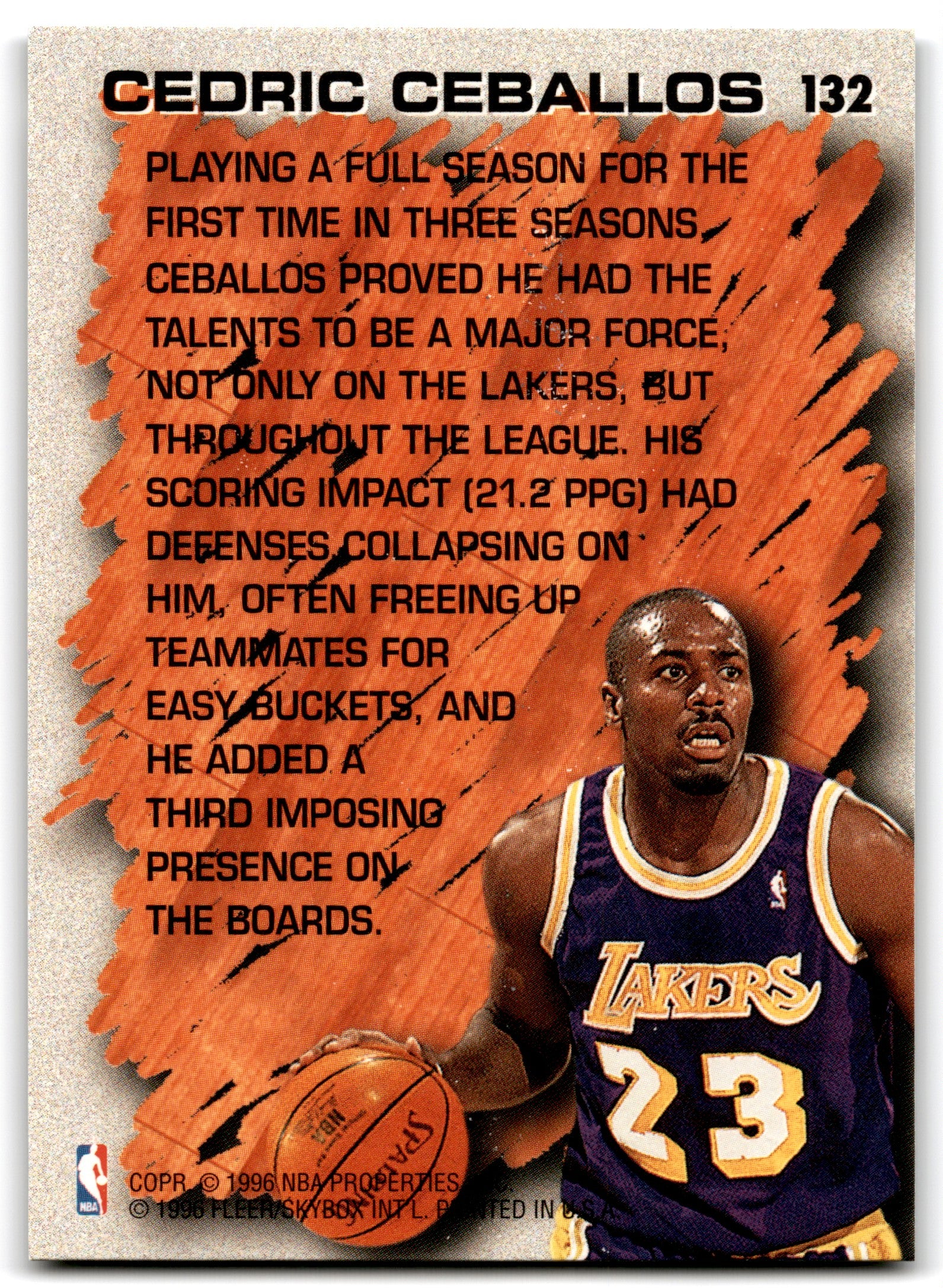 1996 Fleer Cedric Ceballos  132