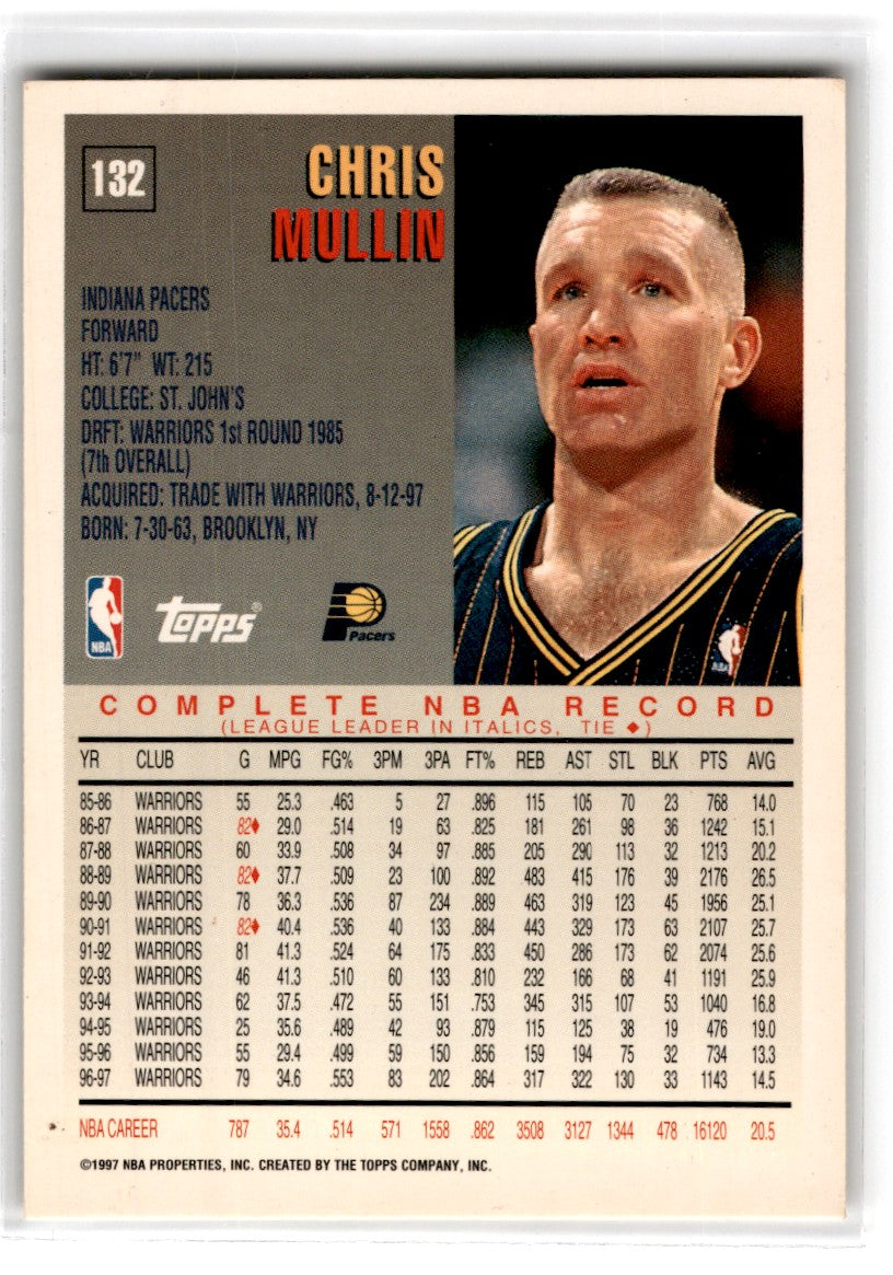 1997 Topps Chris Mullin Card 132