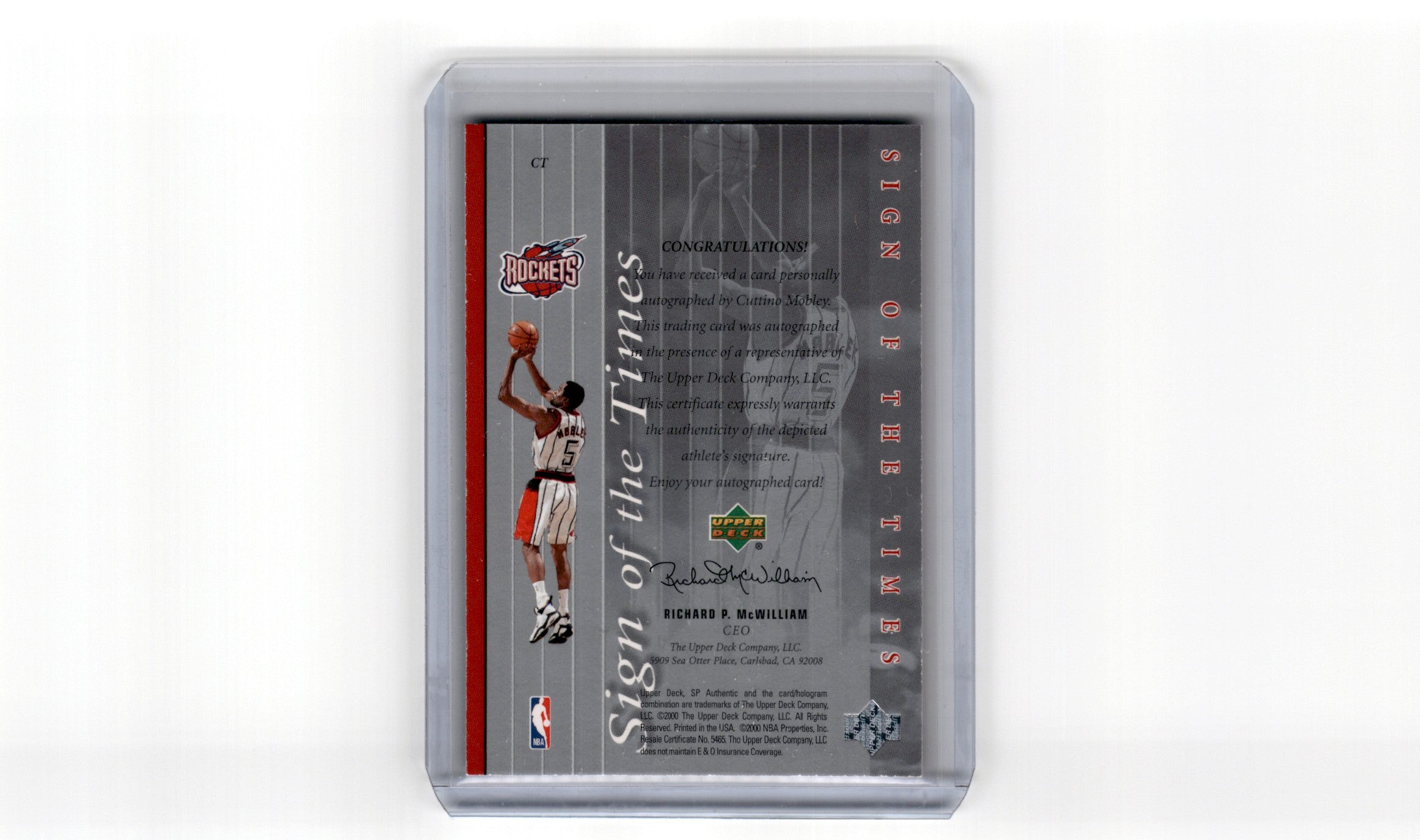 1999 SP Authentic Sign of the Times Cuttino Mobley Card CT