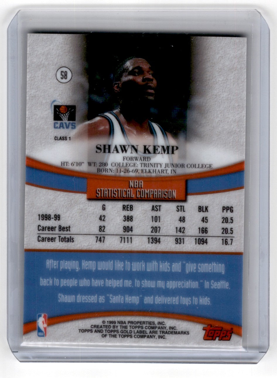 1999 Topps Gold Label Shawn Kemp Card 58