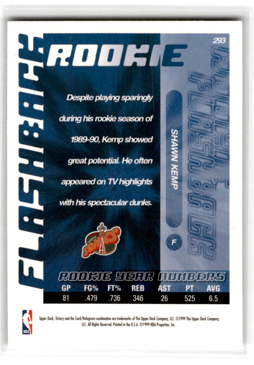 1999 Upper Deck Victory Shawn Kemp Card 293