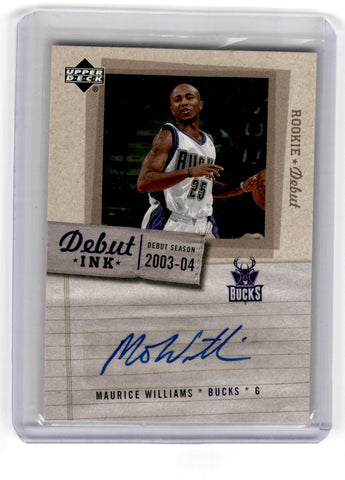 2005 Upper Deck Rookie Debut Ink Maurice Williams Card DI-WI