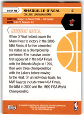 2007 Topps 50th Anniversary Shaquille O'Neal Card 14