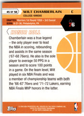 2007 Topps 50th Anniversary Wilt Chamberlain Card 45