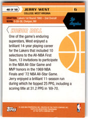 2007 Topps 50th Anniversary Jerry West Card 48