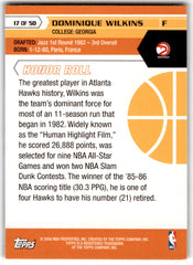 2007 Topps 50th Anniversary Dominique Wilkins Card 17