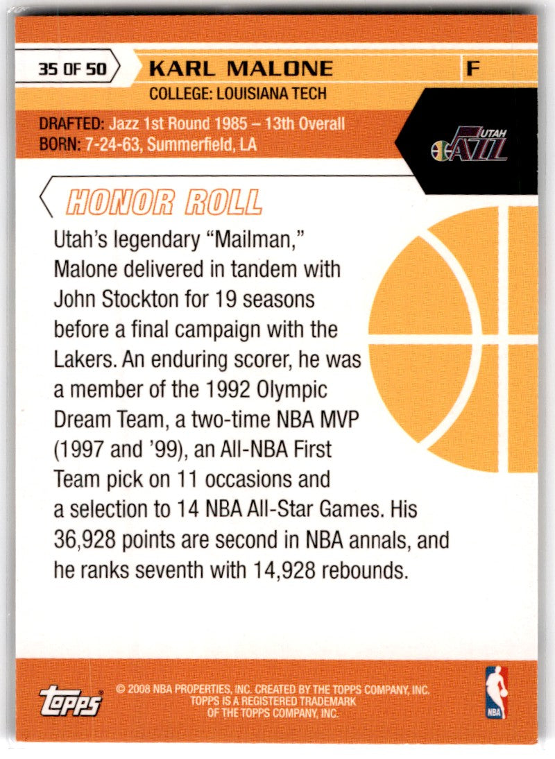 2007 Topps 50th Anniversary Karl Malone 35