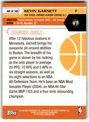 2007 Topps 50th Anniversary Kevin Garnett Card 40
