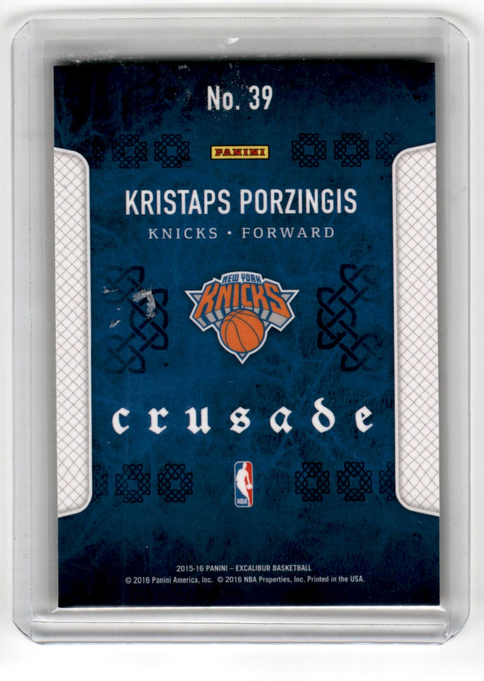 2015 Panini Excalibur Kristaps Porzingis RC Card 39